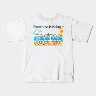 Happiness Is Being A Teetee Summer Beach Happy Mother's Kids T-Shirt